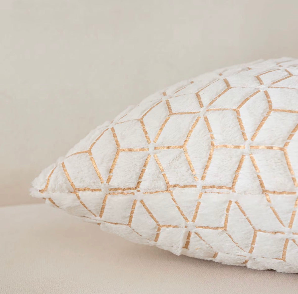 Wit pluche glanzende kussensloop - 45x45cm