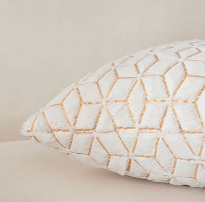 Wit pluche glanzende kussensloop - 45x45cm