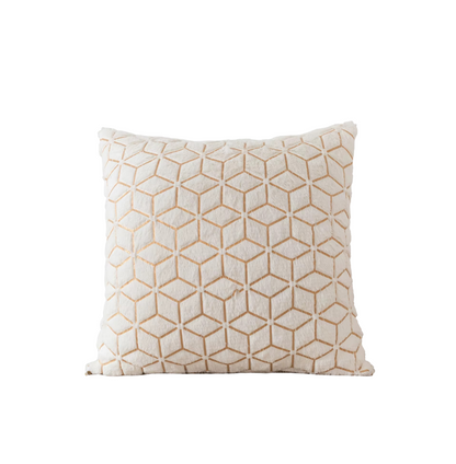 Wit pluche glanzende kussensloop - 45x45cm
