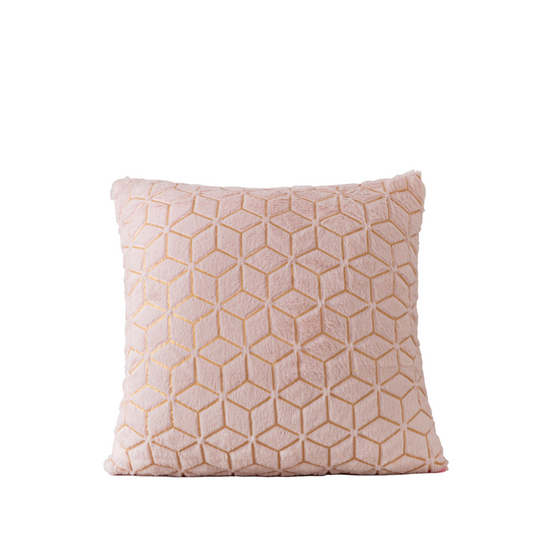 Roze pluche glanzende kussensloop - 43x43cm