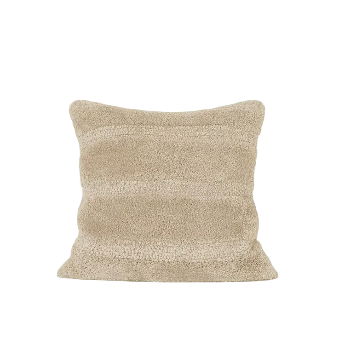 Beige Luxe Pluche Kussensloop - 50x50cm