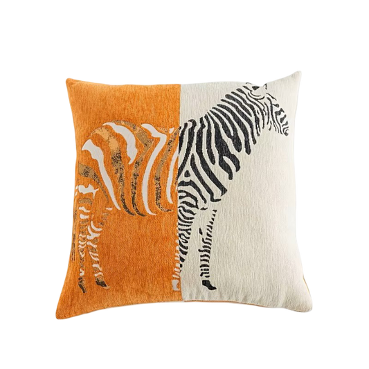 Oranje zebra sierkussen - 45x45cm
